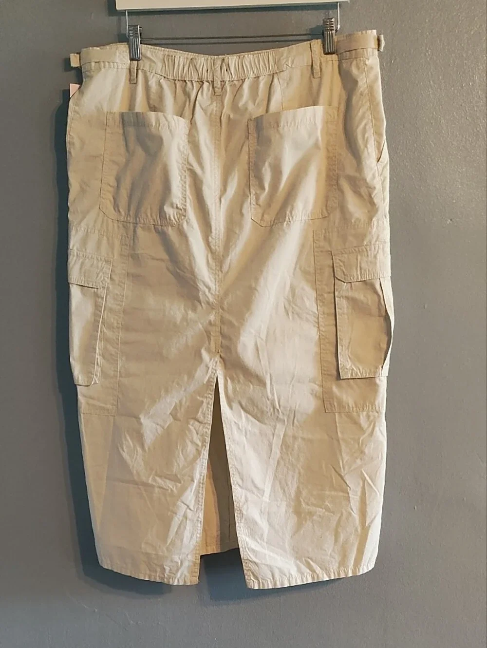 wild fable Cream Cargo Midi Skirt - Utility Pocket Pencil